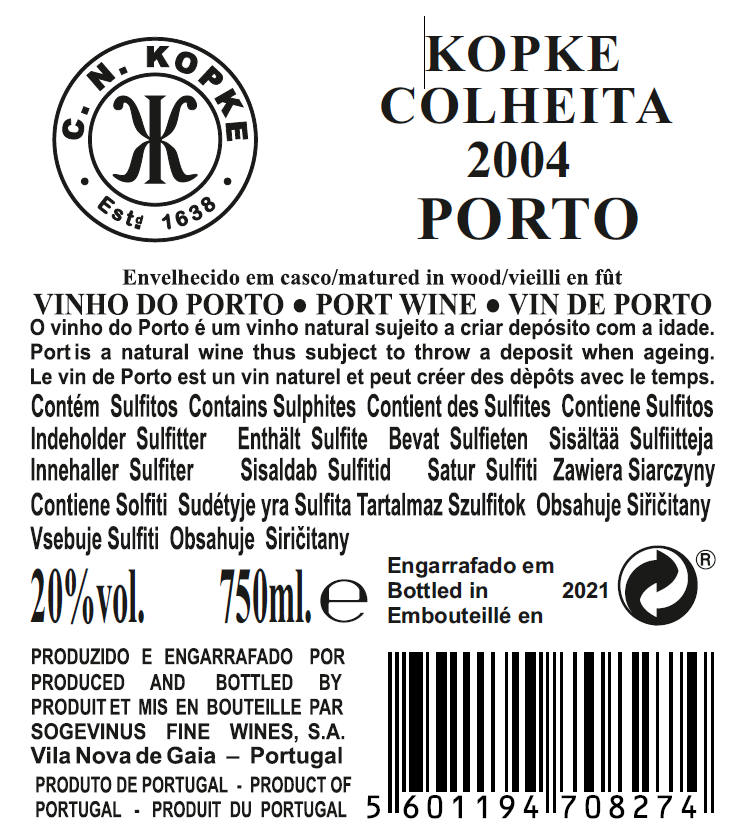 KOPKE COLHEITA 2004 TAWNY