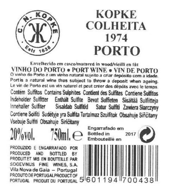 KOPKE COLHEITA 1974 TAWNY