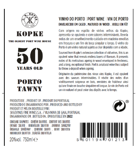 PRE SALE KOPKE 50 YEARS OLD TAWNY