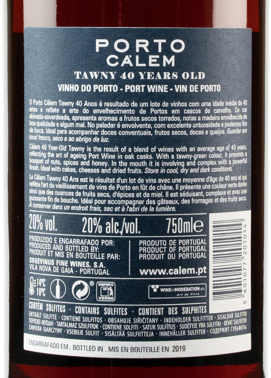 VINHO DO PORTO TINTO - CÁLEM 40 ANOS TAWNY 0,75L