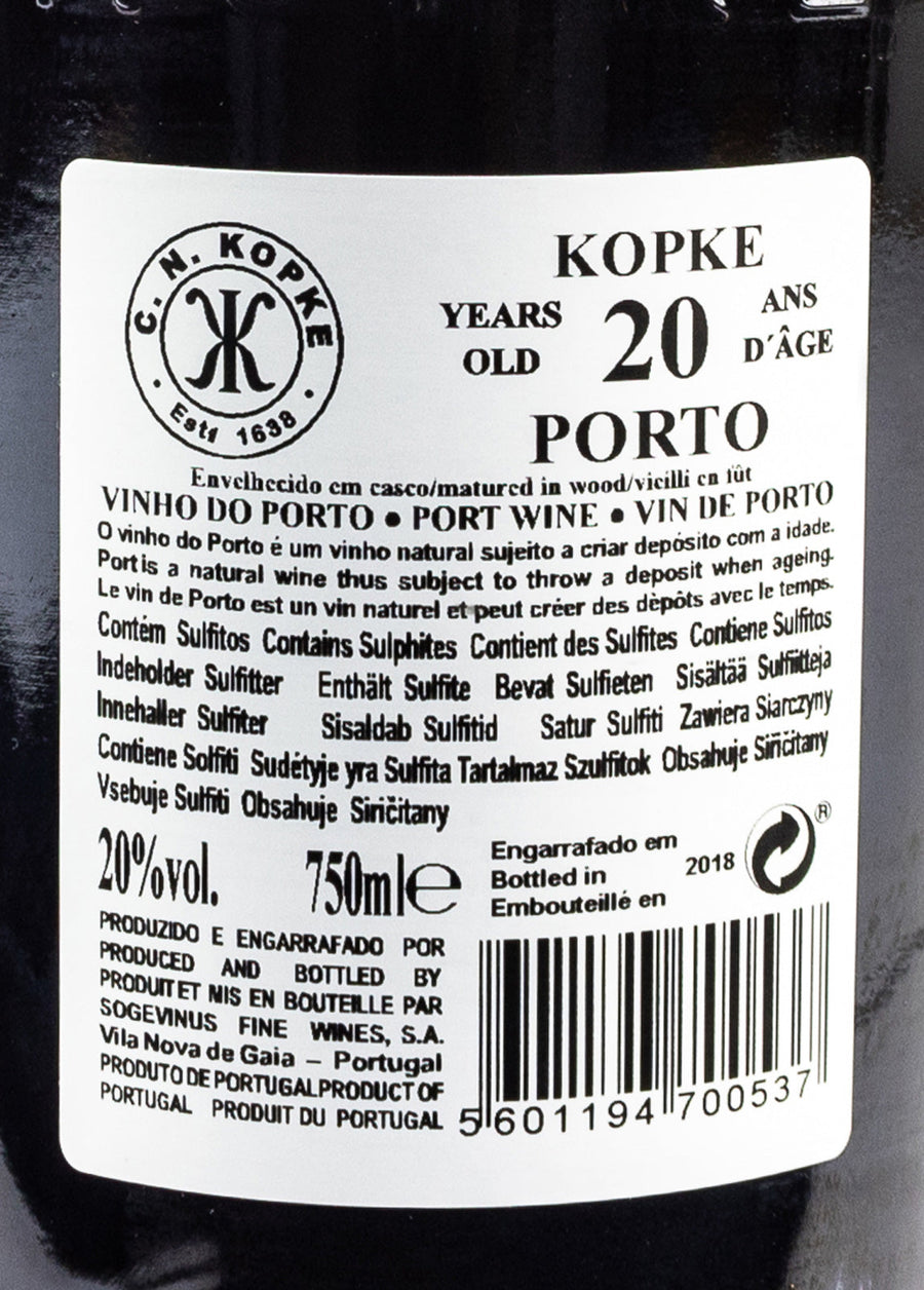 VINHO DO PORTO TINTO - KOPKE 20 ANOS TAWNY 0,75L