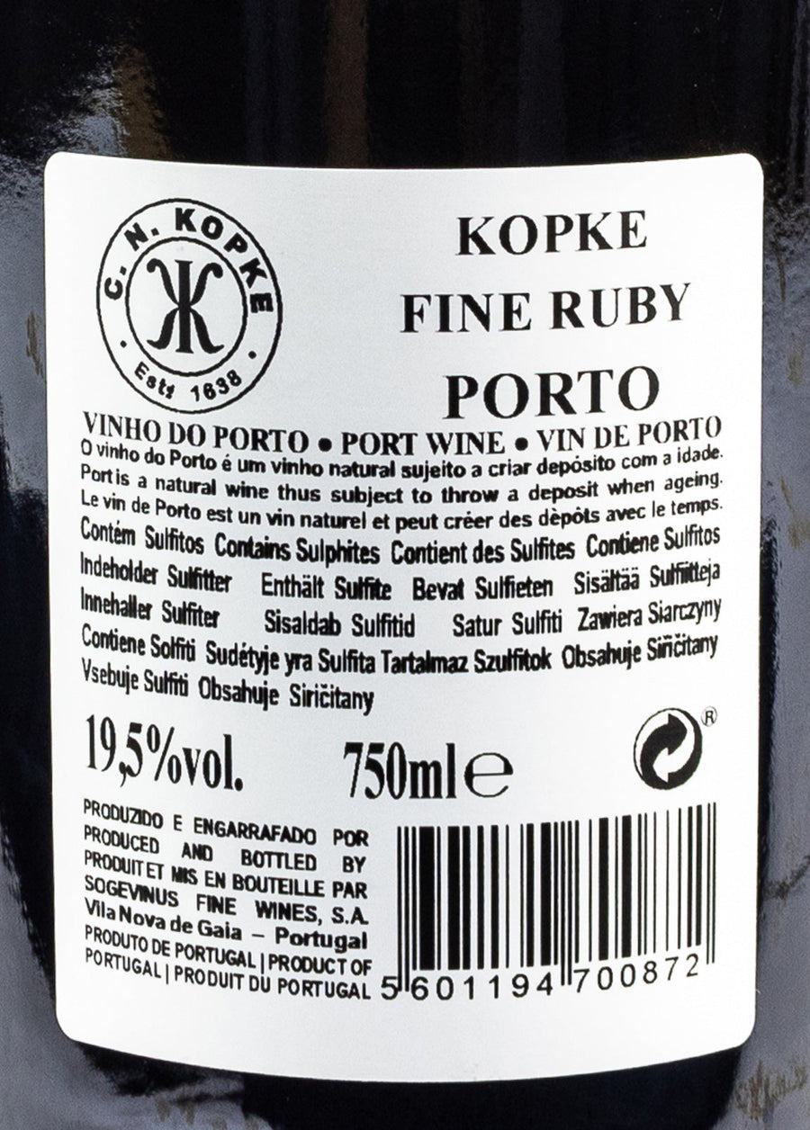 VINHO DO PORTO TINTO - KOPKE 0,75L